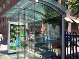 curved bus shelter
